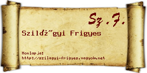 Szilágyi Frigyes névjegykártya